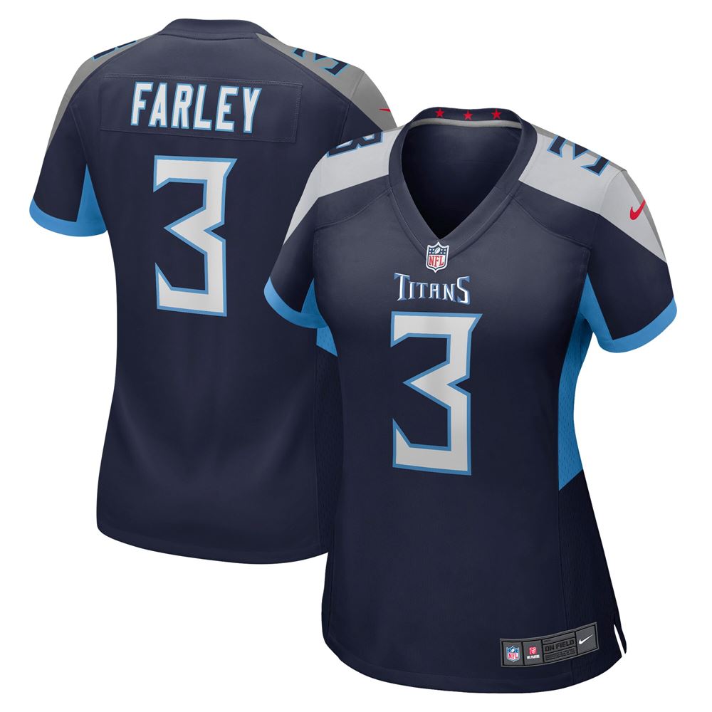 Women's Caleb Farley Tennessee Titans Womens Game Jersey Navy