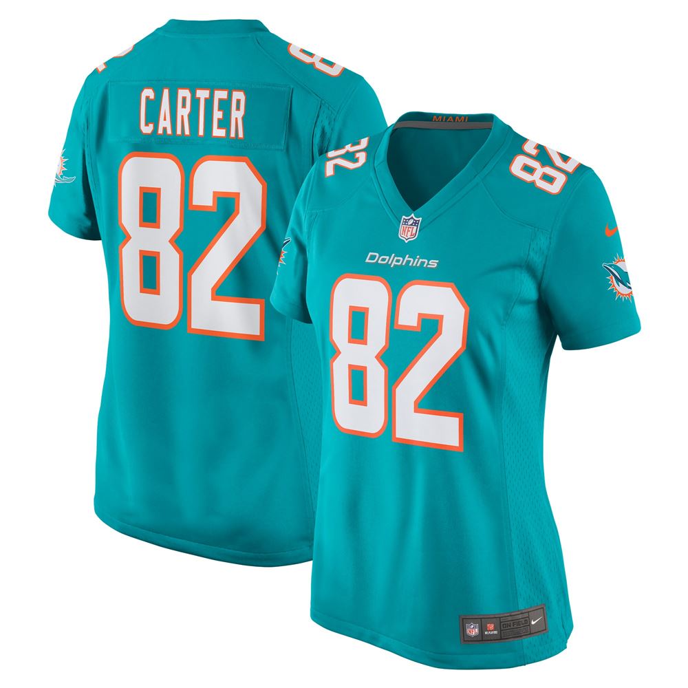 Women's Cethan Carter Miami Dolphins Womens Game Jersey Aqua