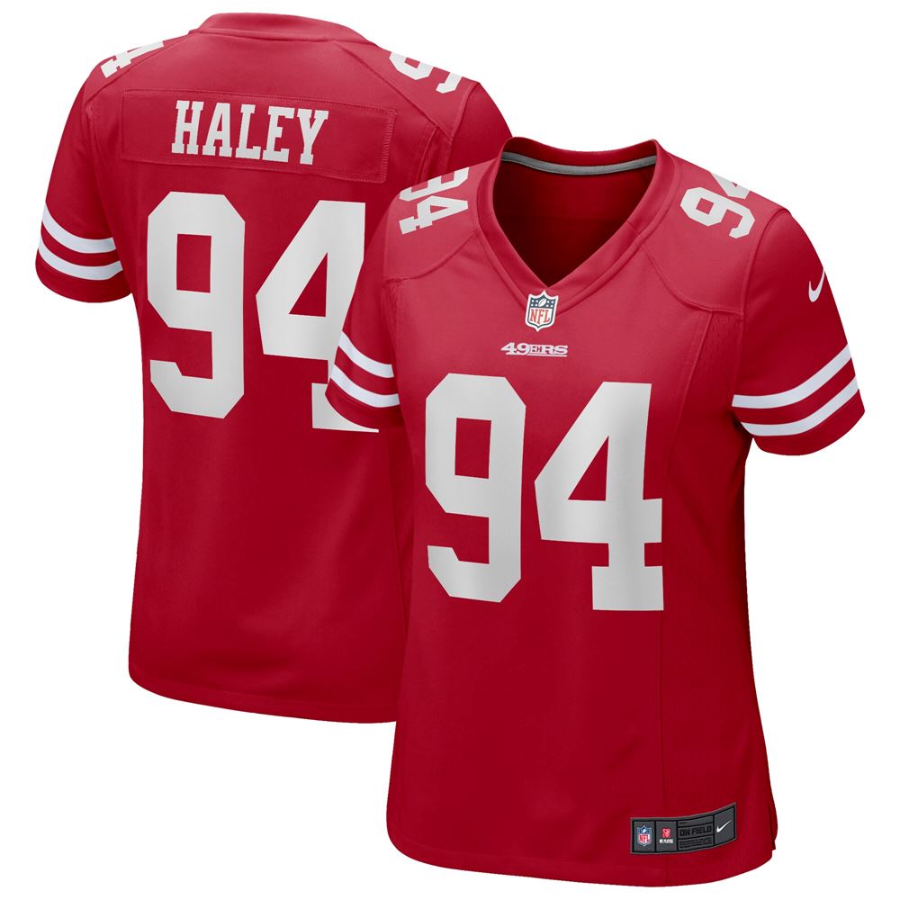 Women's Charles Haley San Francisco 49ers Womens Game Retired Player Jersey Scarlet