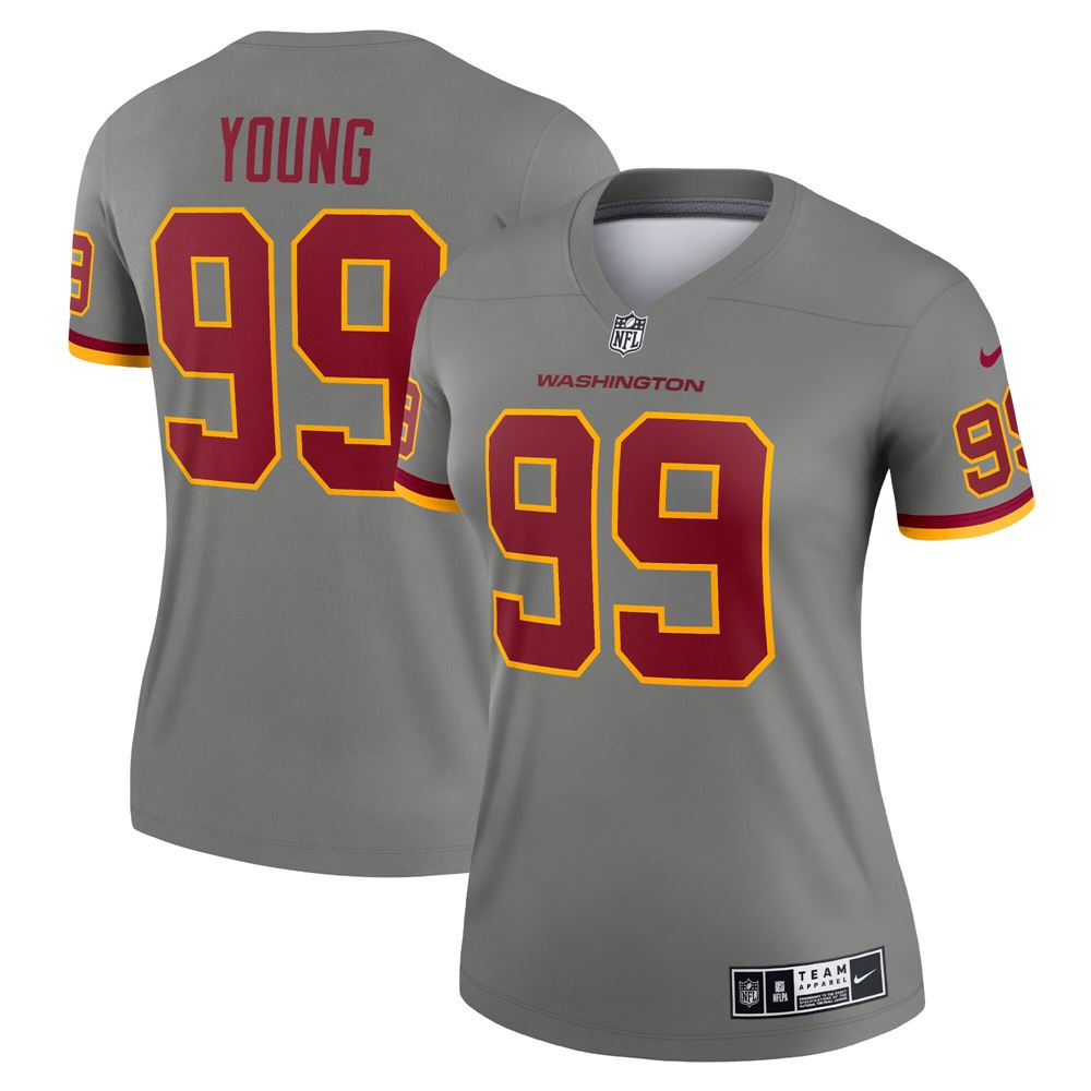 Women's Chase Young Washington Football Team Womens Inverted Legend Jersey Gray