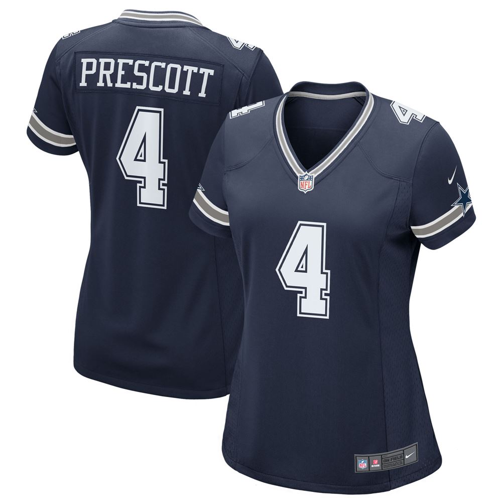 Women's Dak Prescott Dallas Cowboys Womens Game Team Jersey Navy ...