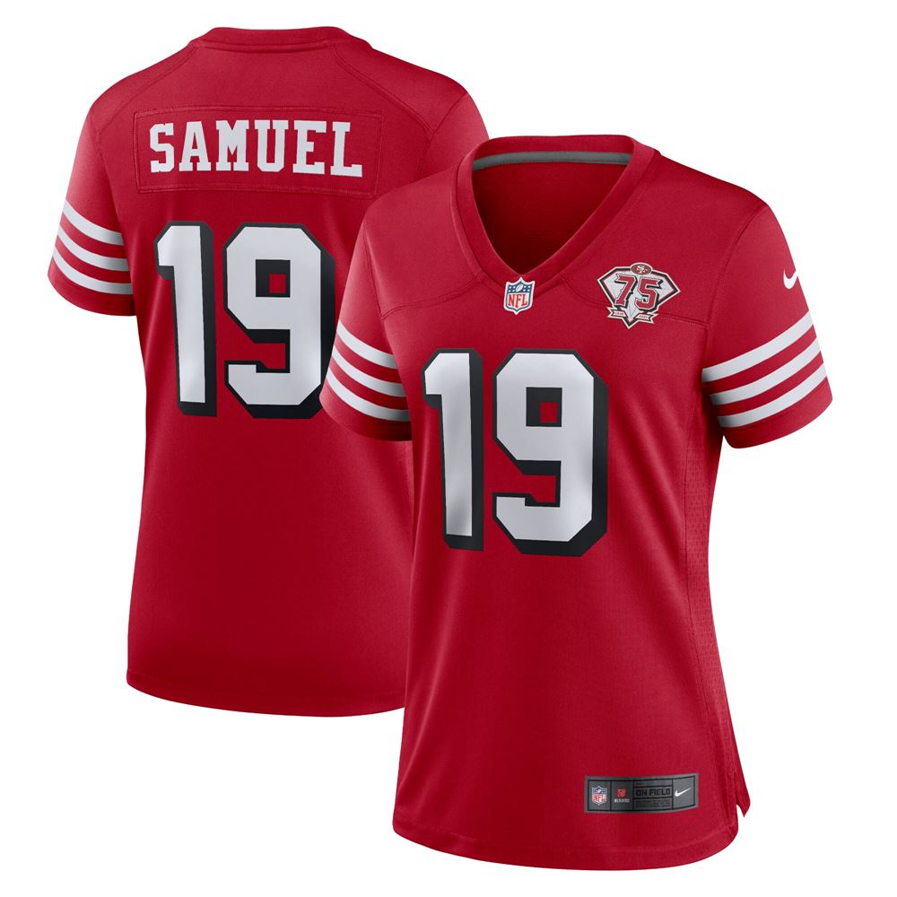 Women's Deebo Samuel San Francisco 49ers Womens 75th Anniversary Alternate Game Jersey Scarlet