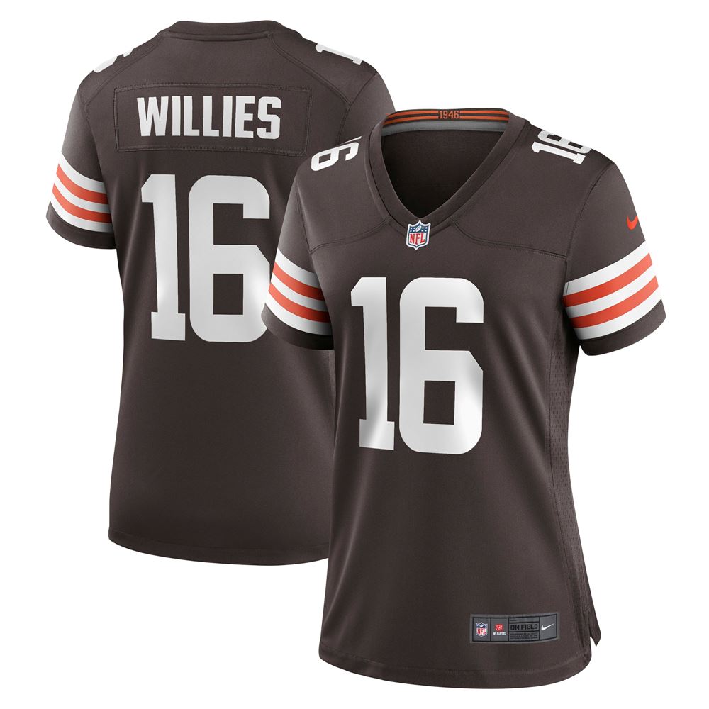 Women's Derrick Willies Cleveland Browns Womens Game Jersey Brown