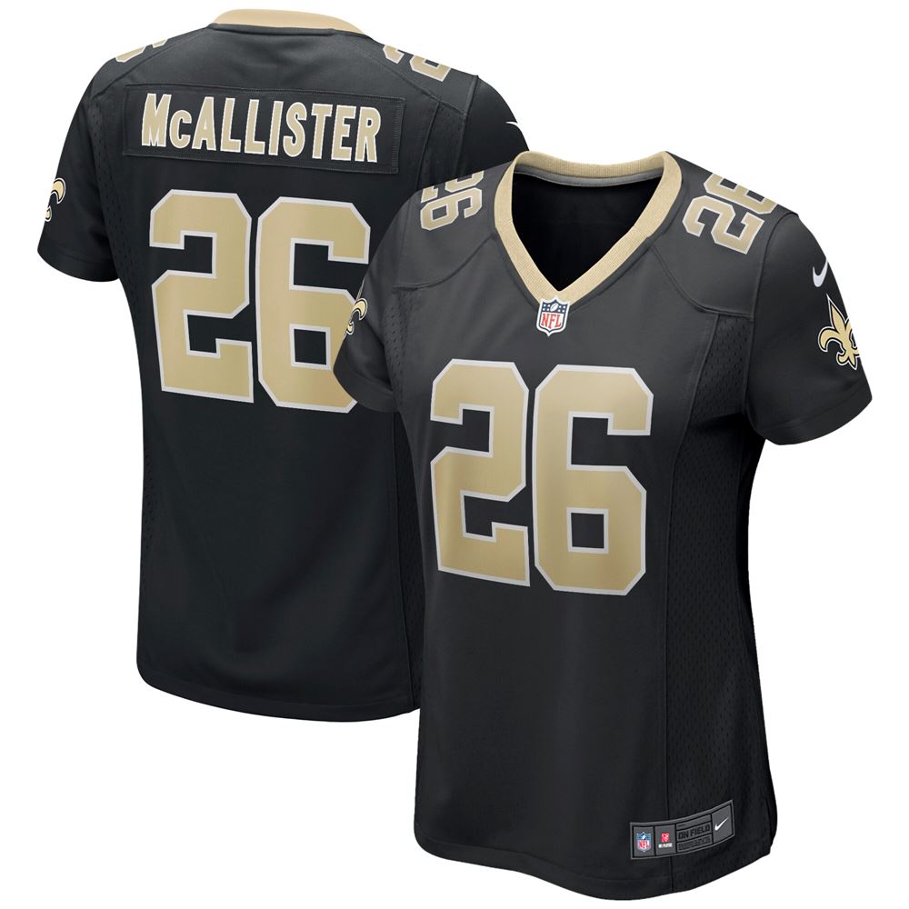 Women's Deuce Mcallister New Orleans Saints Womens Game Retired Player Jersey Black