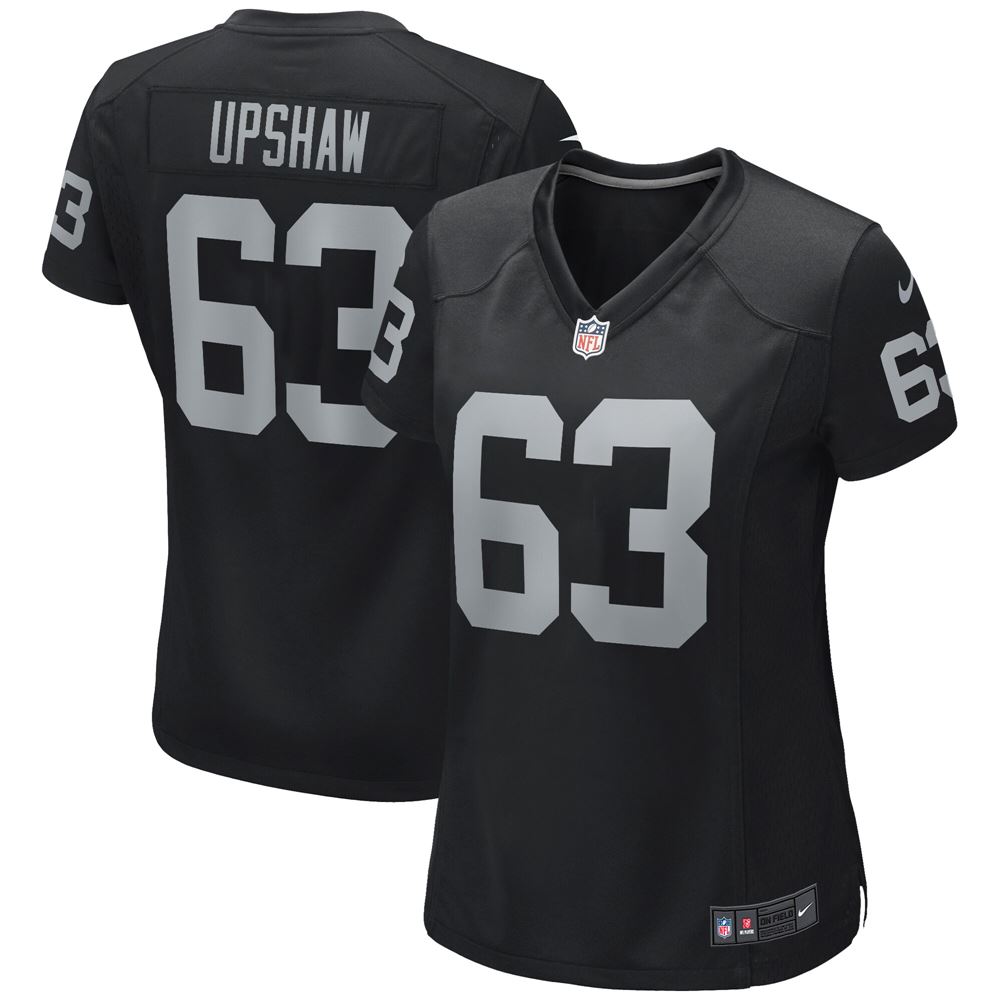 Women's Gene Upshaw Las Vegas Raiders Womens Game Retired Player Jersey Black