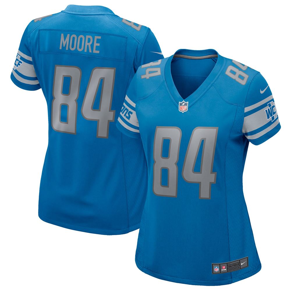 Women's Herman Moore Detroit Lions Womens Game Retired Player Jersey Blue