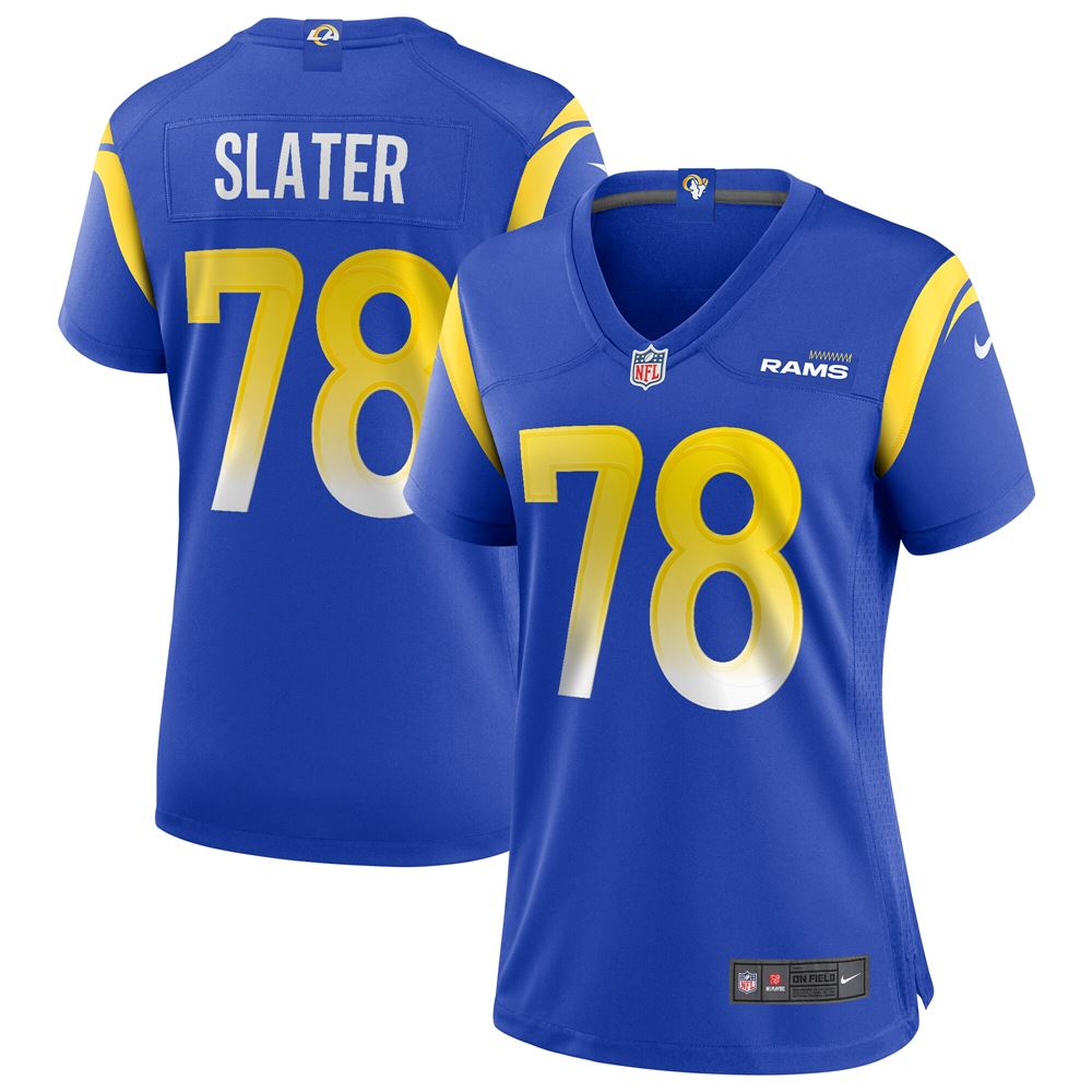 Women's Jackie Slater Los Angeles Rams Womens Game Retired Player Jersey Royal