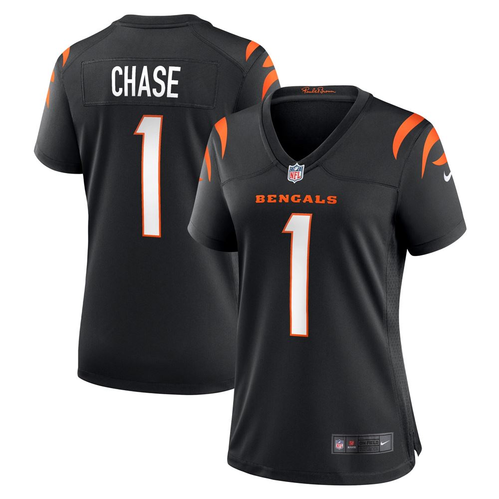 Women's Jamarr Chase Cincinnati Bengals Womens Game Jersey Black