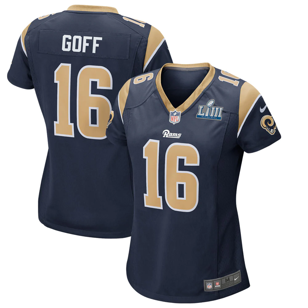 Women's Jared Goff Los Angeles Rams Womens Super Bowl Liii Bound Game Jersey Navy