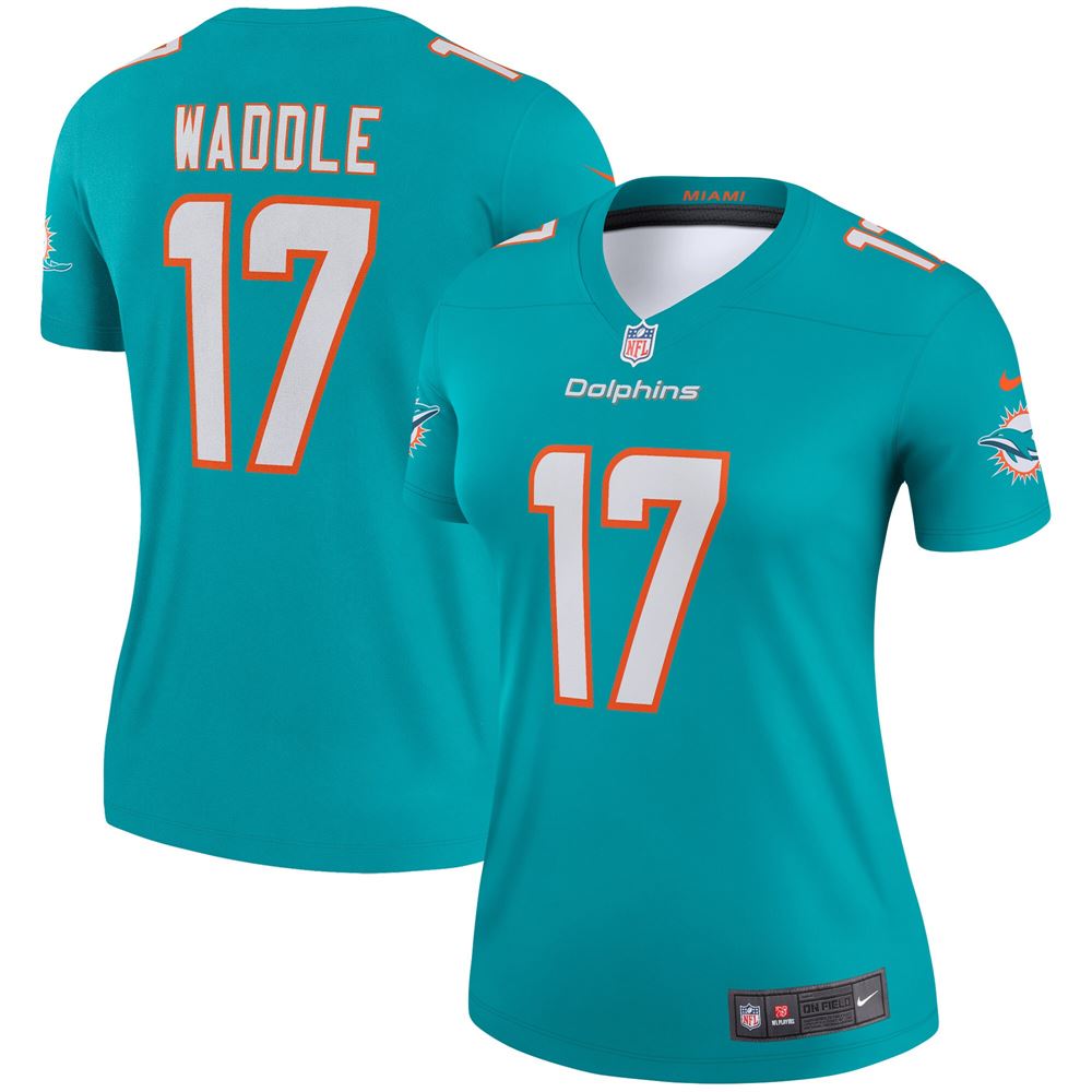 Women's Jaylen Waddle Miami Dolphins Womens Legend Jersey Aqua