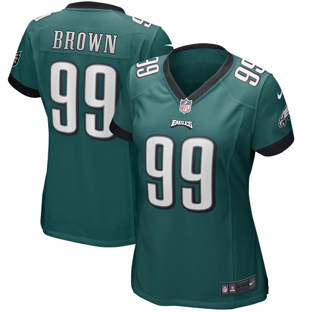 Women's Jerome Brown Philadelphia Eagles Womens Game Retired Player Jersey Midnight Green