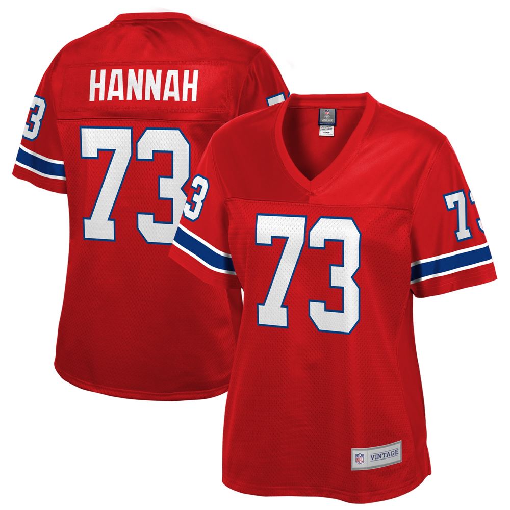 Women's John Hannah New England Patriots Womens Retired Player Jersey Red