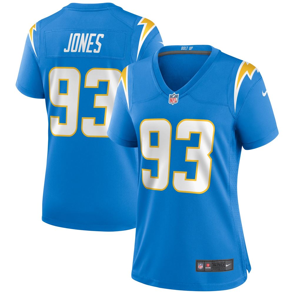 Women's Justin Jones Los Angeles Chargers Womens Game Jersey Powder Blue