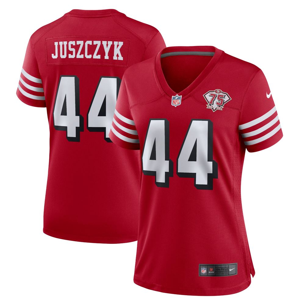 Women's Kyle Juszczyk San Francisco 49ers Womens 75th Anniversary Alternate Player Game Jersey Scarlet
