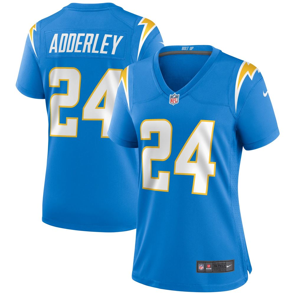 Women's Nasir Adderley Los Angeles Chargers Womens Game Jersey Powder Blue