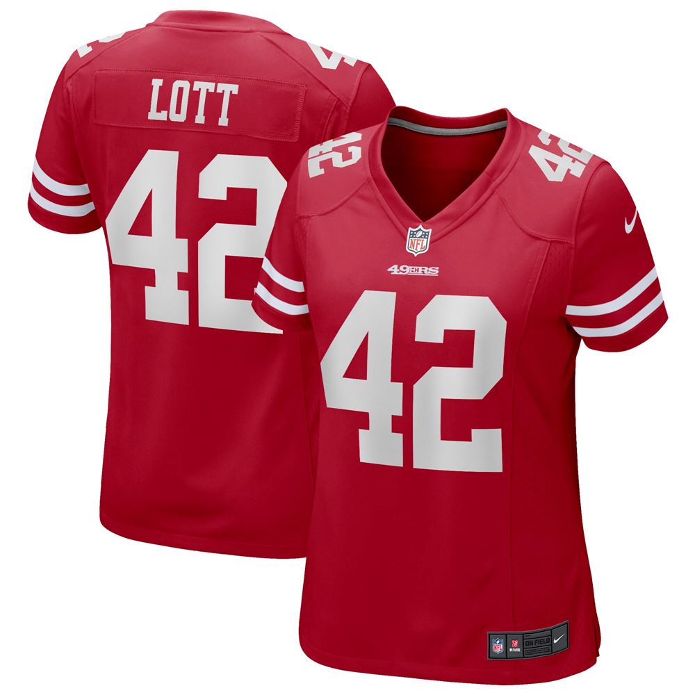 Women's Ronnie Lott San Francisco 49ers Womens Game Retired Player Jersey Scarlet