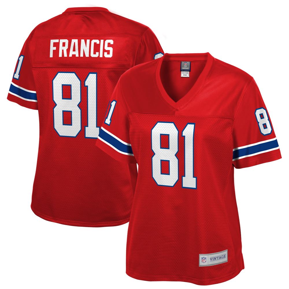Women's Russ Francis New England Patriots Womens Retired Player Jersey Red
