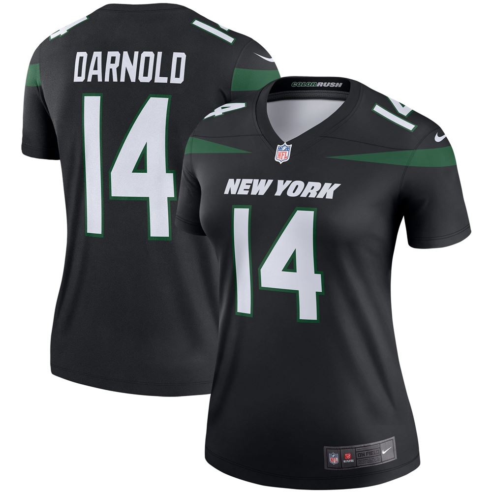 Women's Sam Darnold New York Jets Womens Color Rush Legend Jersey Stealth Black