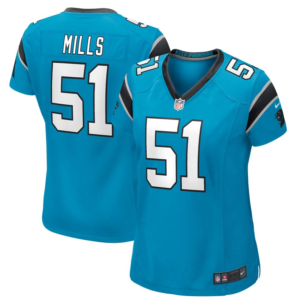 Women's Sam Mills Carolina Panthers Womens Retired Player Jersey Blue