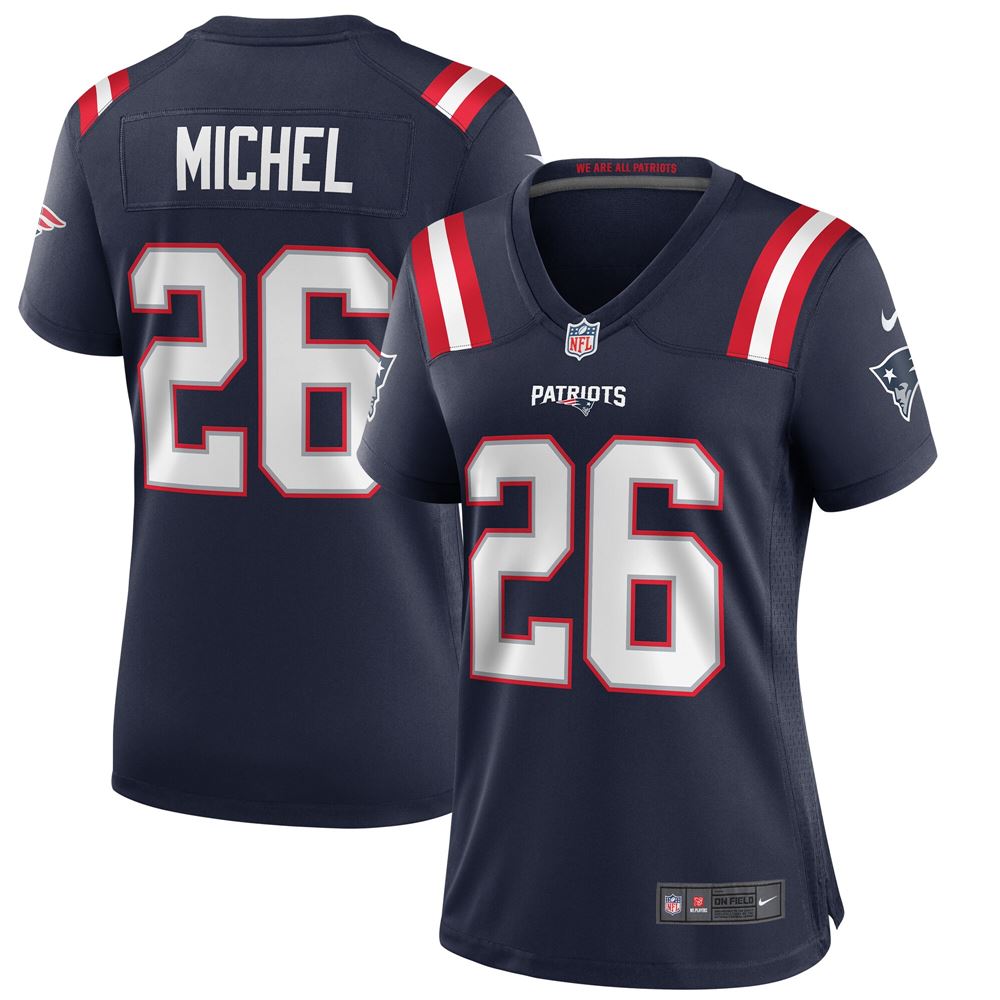 Women's Sony Michel New England Patriots Womens Game Jersey Navy