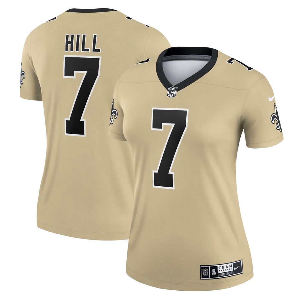 Women's Taysom Hill New Orleans Saints Womens Inverted Legend Jersey Gold