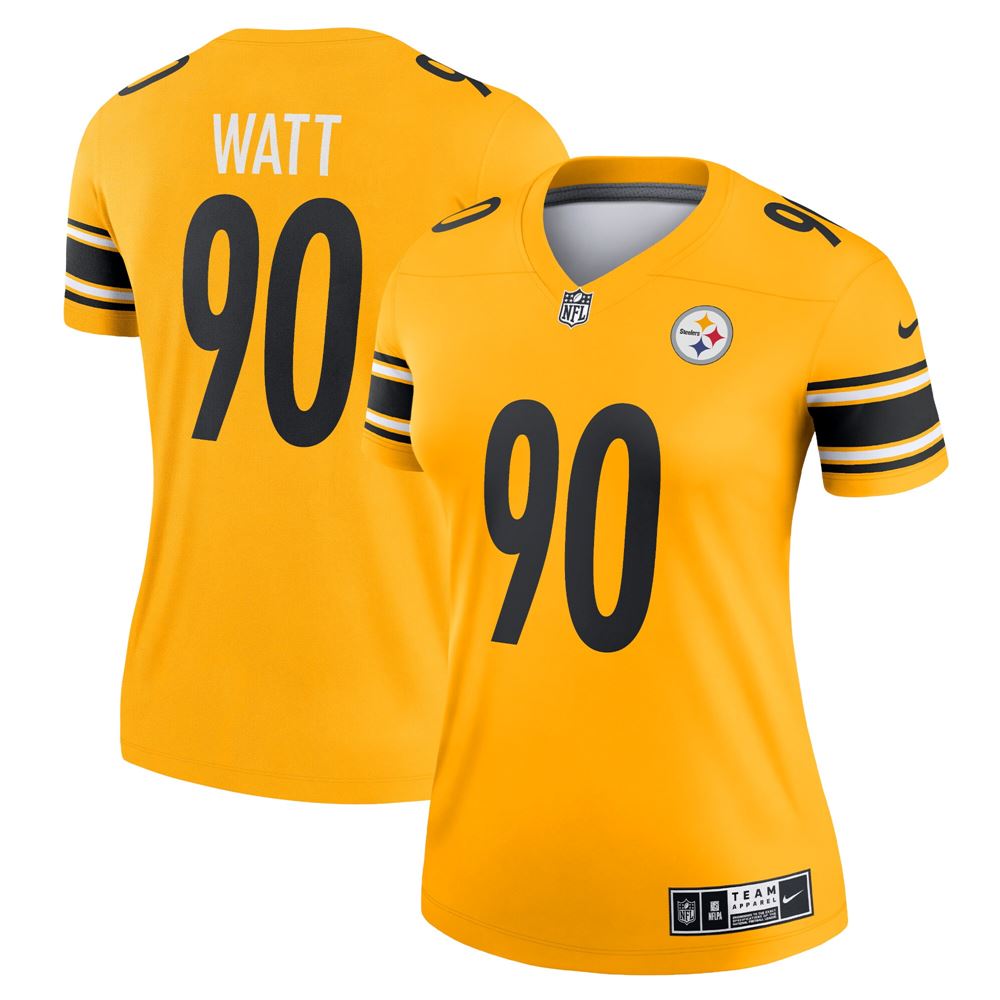 Women's Tj Watt Pittsburgh Steelers Womens Inverted Legend Jersey Gold