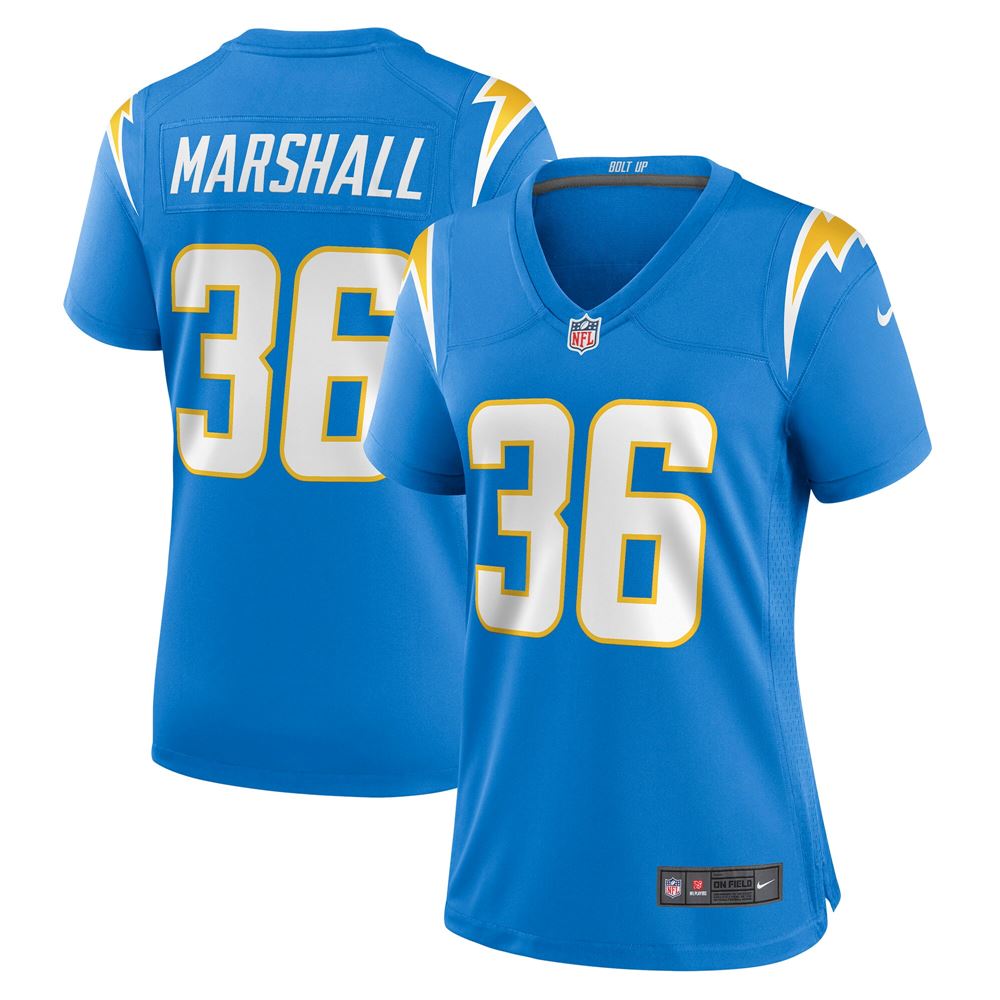 Women's Trey Marshall Los Angeles Chargers Womens Game Jersey Powder Blue