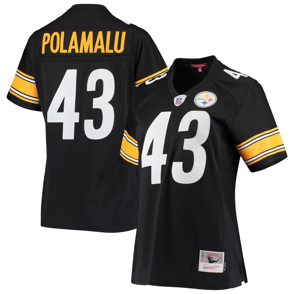 Women's Troy Polamalu Pittsburgh Steelers Womens Legacy Replica Team Jersey Black