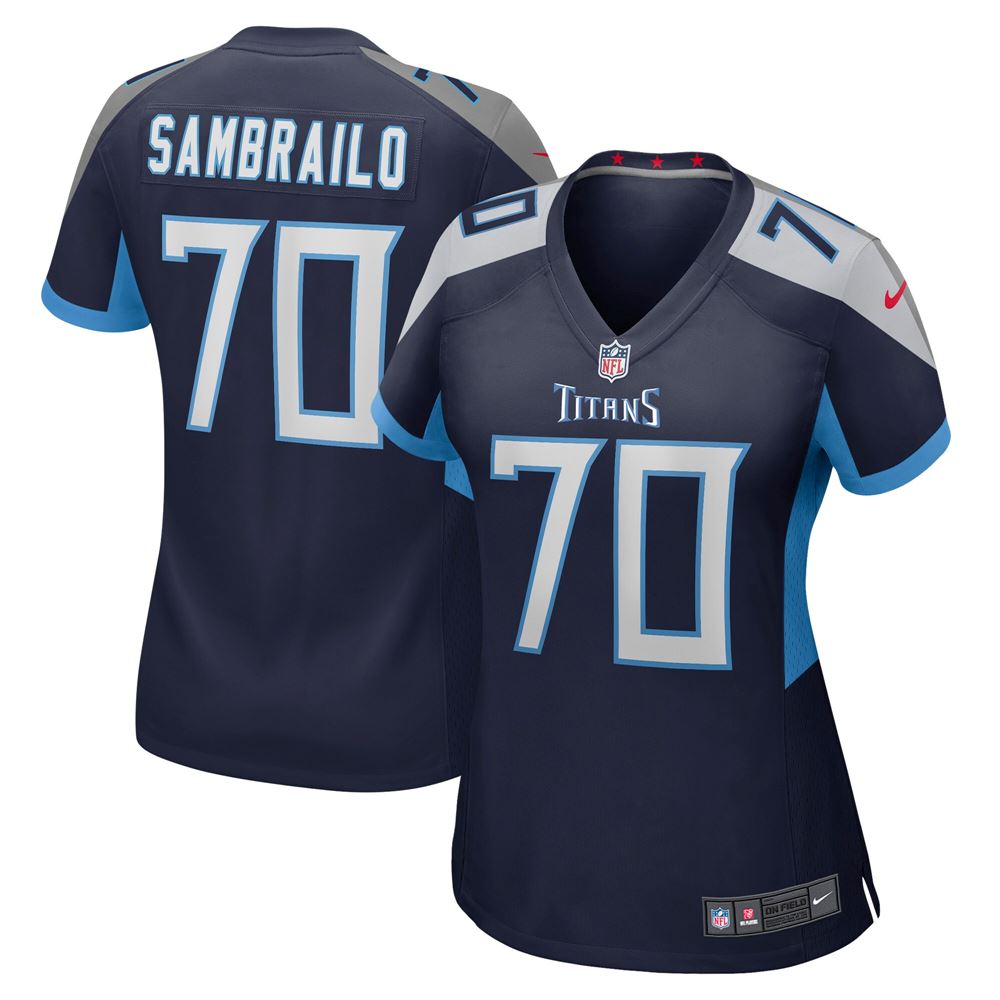 Women's Ty Sambrailo Tennessee Titans Womens Game Jersey Navy