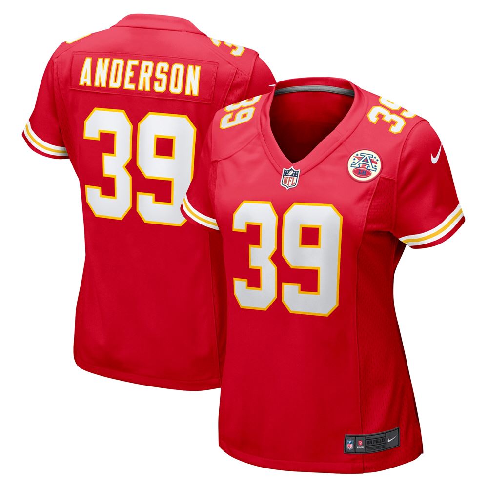 Women's Zayne Anderson Kansas City Chiefs Womens Player Game Jersey Red