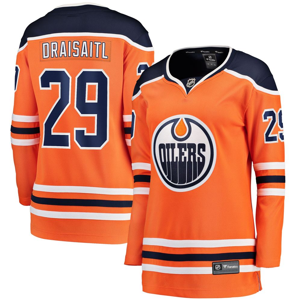 Women's Leon Draisaitl Edmonton Oilers Womens Home Breakaway Player Jersey Orange