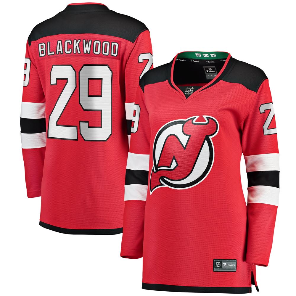 Women's Mackenzie Blackwood New Jersey Devils Womens Home Breakaway Player Jersey Red
