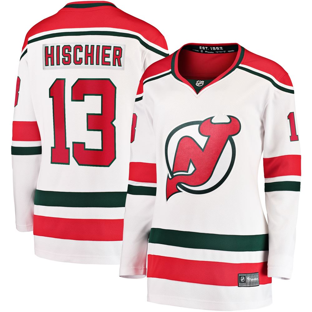 Women's Nico Hischier New Jersey Devils Womens Alternate Premier Breakaway Player Jersey White