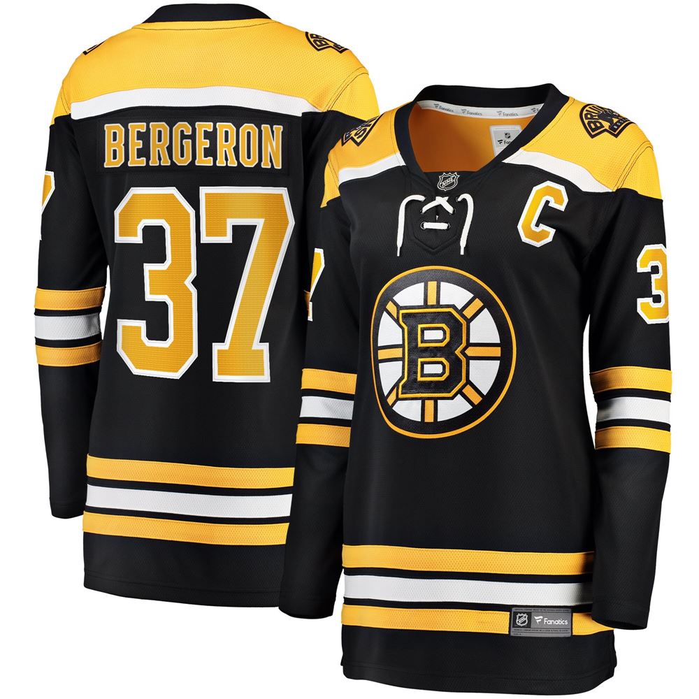 Women's Patrice Bergeron Boston Bruins Womens Home Captain Premier Breakaway Player Jersey Black