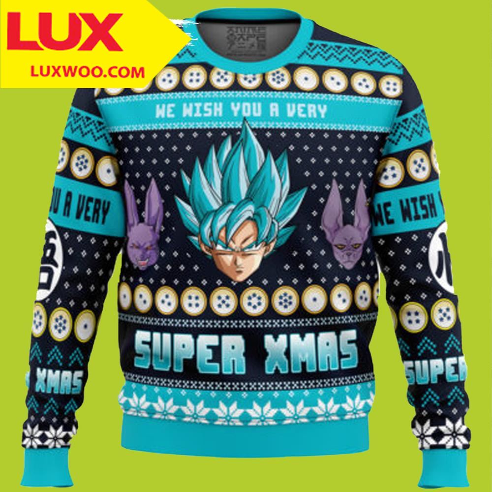 A Very Saiyan Christmas Dragon Ball Z Ugly Christmas Sweater Xmas