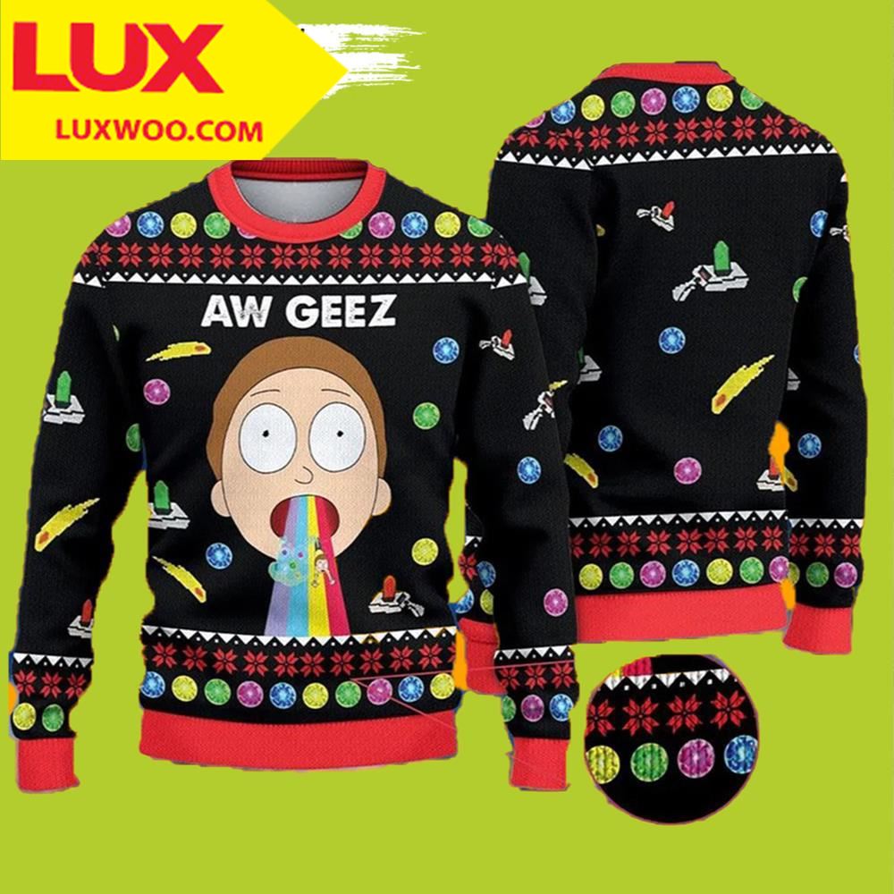 Aw Geez Moment Rick And Morty Ugly Christmas Sweater
