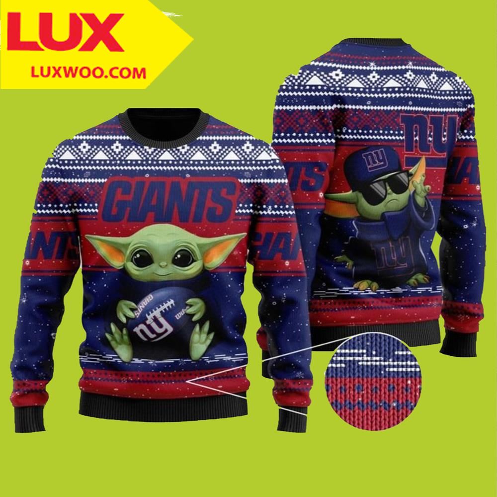 Baby Yoda New York Giants Ugly Christmas Sweater