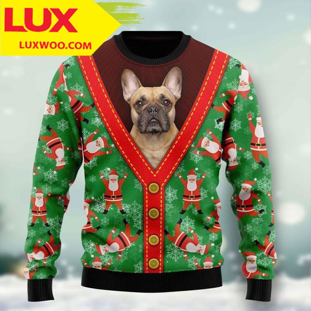 Bulldog Ht Dog Ugly Christmas Sweater