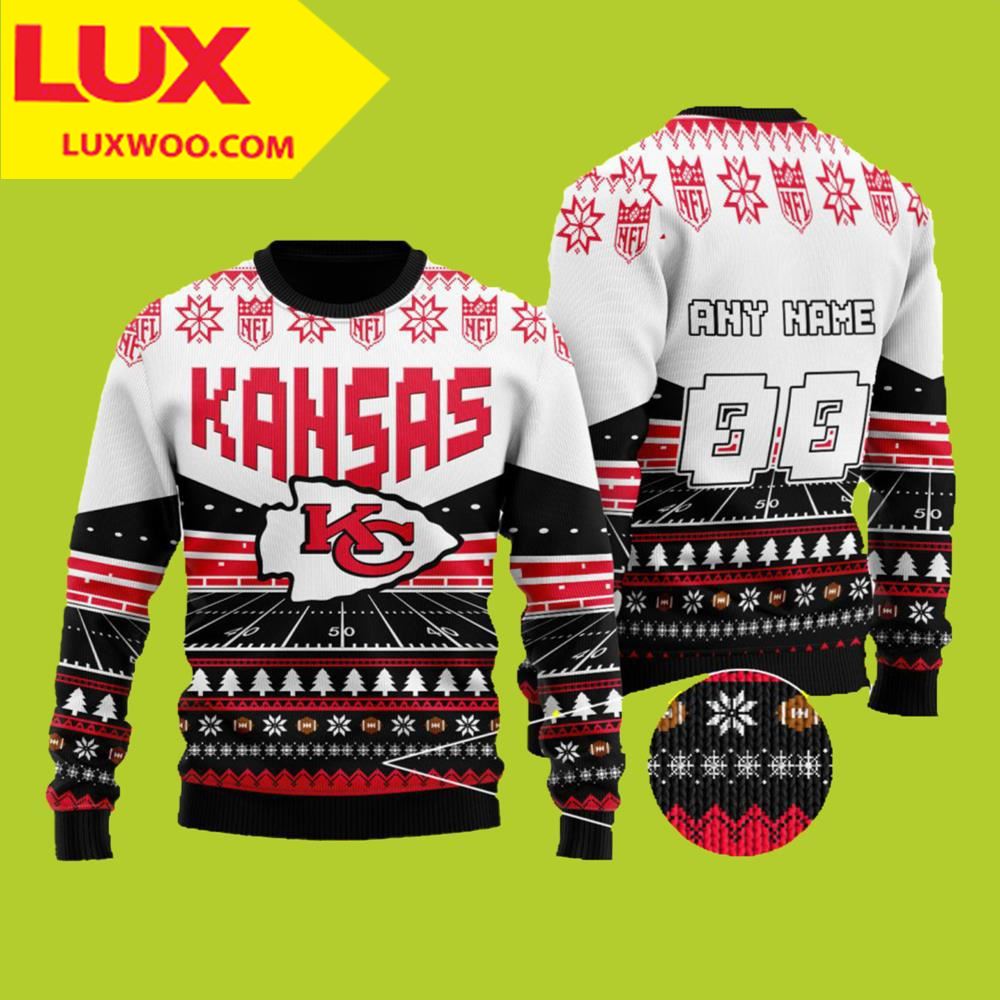 Custom Name Number Nfl Kansas City Chiefs Ugly Sweater