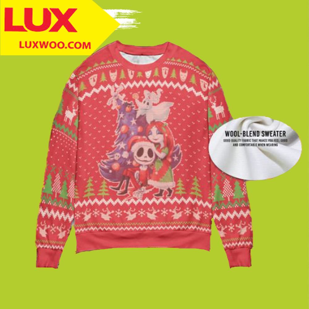 Cute Red The Nightmare Before Christmas Ugly Christmas Sweater