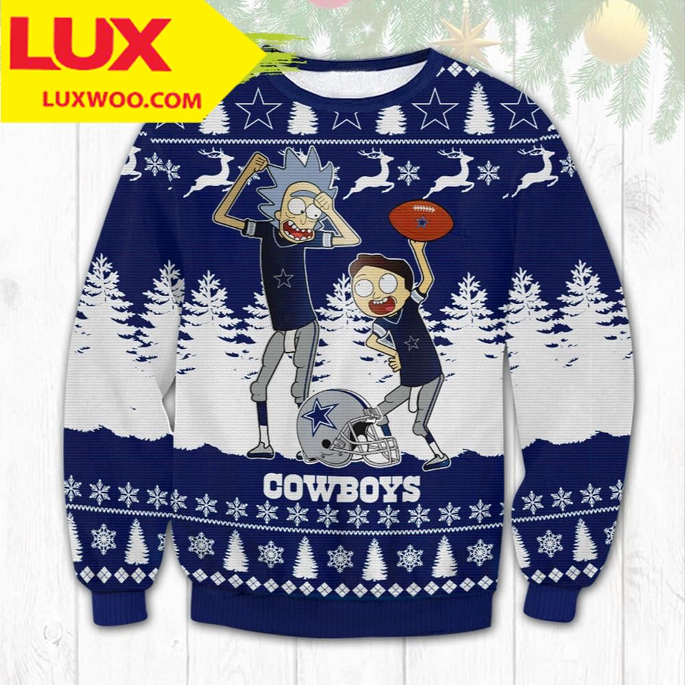 Dallas Cowboys Rick Morty Ugly Sweater Dallas Cowboys Ugly Christmas Sweater