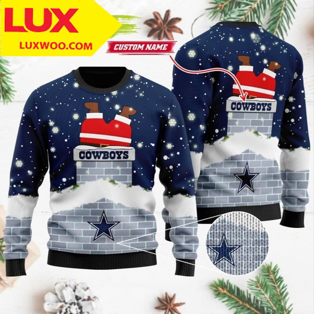Dallas Cowboys Santa Claus Custom Dallas Cowboys Ugly Christmas Sweater