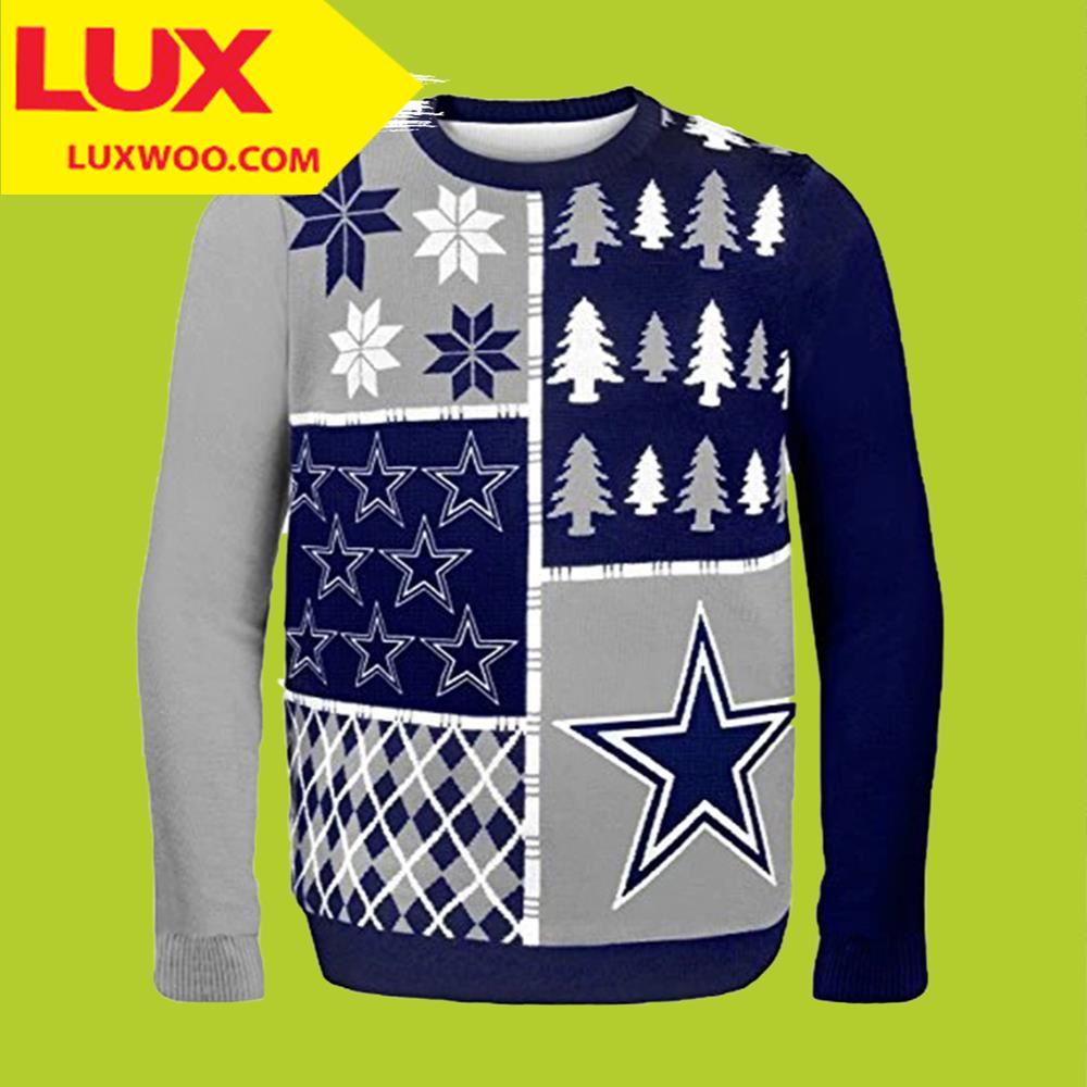Dallas Cowboys Ugly Christmas Sweater Busy Block