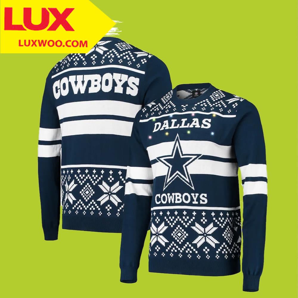 Dallas Cowboys Ugly Christmas Sweater Light Up Ugly Sweater