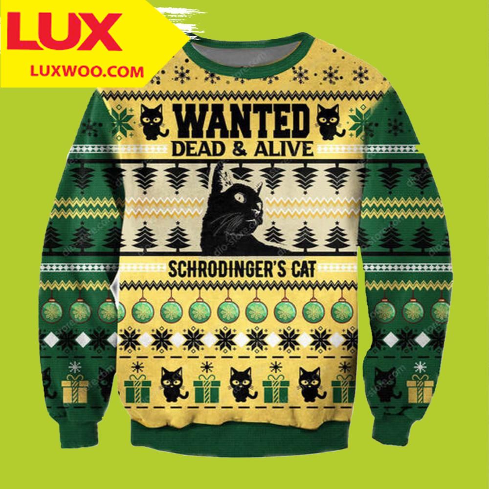 Dead Alive Schrodingers Cat Ugly Christmas Sweater