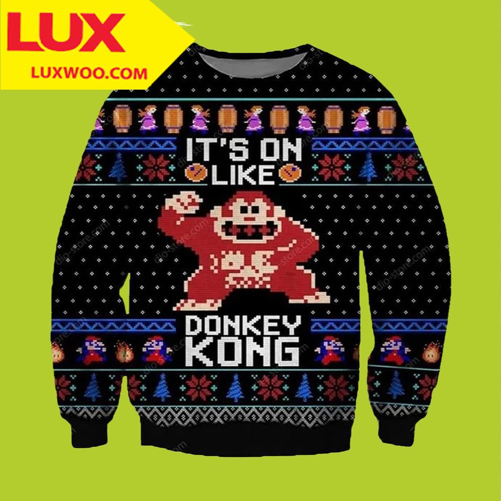 Donkey Kong Ugly Christmas Sweater All Over Print