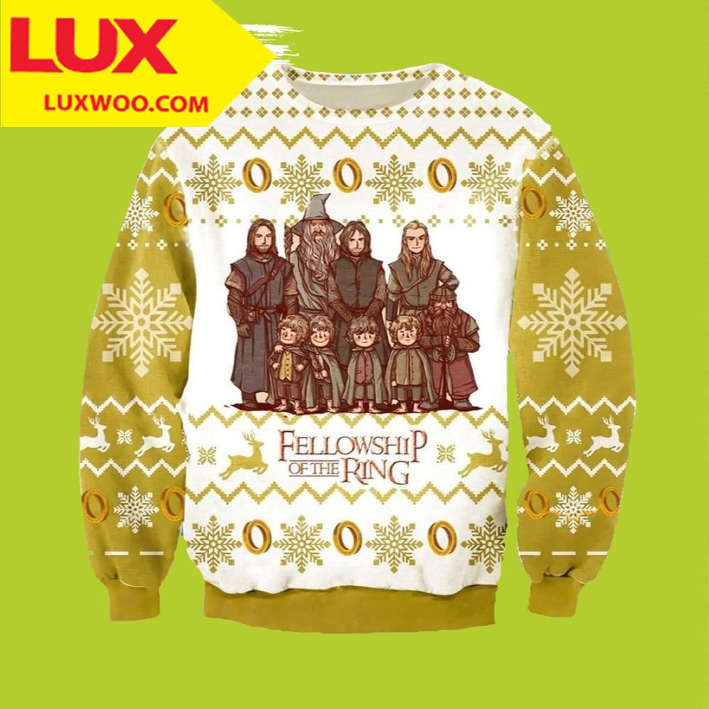 Fellowship Lord Of The Rings Ugly Christmas Sweater