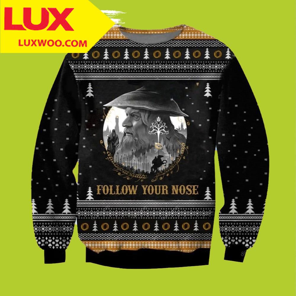 Follow Your Nose Lord Of The Rings Ugly Christmas Sweater