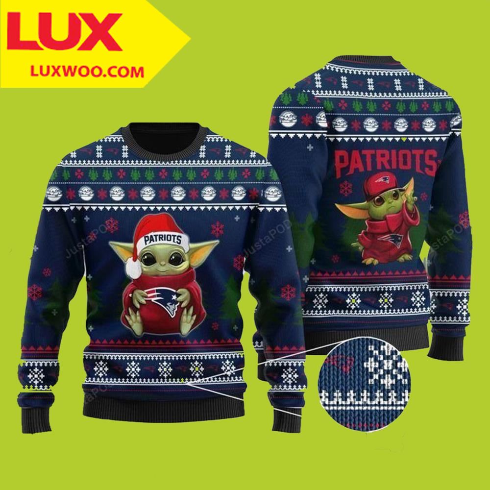 Funny Baby Yoda Take Logo New England Patriots Ugly Christmas Sweater