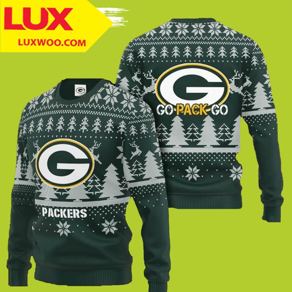 Go Pack Go Green Bay Packers Ugly Christmas Sweater